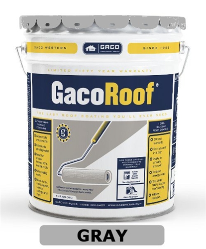 Gaco - GacoRoof Roof Coating - Gray - 5 Gallon #GW-GACOROOF-5-GRAY
